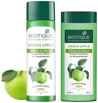 Biotique Bio Green Apple Fresh Daily Purifying Shampoo and Conditioner for Oily Scalp and Hair, 180m And Biotique Bio Green Apple Fresh Daily Purifying Shampoo And Conditioner, 190ml