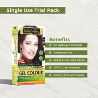 INDUS VALLEY Damage Free Natural Gel Hair Colour for Women | Ammonia & PPD Free Organic Hair Colour with 100% Grey Coverage, Long Lasting Hair Color Trial Pack | Light Brown (Pack Of 2)
