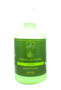 Khadi Pure Herbal Aloe Vera Hand Wash Bottle, 500 Ml, Green
