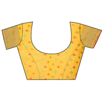 Divine International Trading Co Women's  Chanderi Saree With Blouse Piece