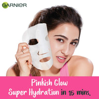 Garnier Skin Naturals, Green Tea, Face Serum Sheet Mask Green, 32g And Garnier Skin Naturals, Sakura White, Face Serum Sheet Mask (Pink, 32g)