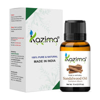 KAZIMA Sandalwood Oil for Skin, Face & Aromatherapy | Pure & Natural Sandalwood Essential Oil (Chandan Oil) for Stress Relief & Relaxation | Sandalwood Oil for Diffuser & Pooja | 15 ml