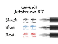 Uni-Ball Jetstream RT 12 Pack, 0.7mm - Black Ballpoint Pens - Wirecutter Best Pen, School Pens, Ink Pens | Ballpoint Pen, Colored Pens, Fine Point, School Supplies Bulk Black
