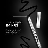 RENEE Midnight Kohl Kajal Pencil | Waterproof, Smudgeproof With Sharpener | 24 Hours Long Stay | Darkest Black | One Swipe Application | Vitamin E, Olive Oil and Castor Oil | Matte Finish |1.5 Gm