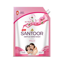 Santoor Mild Gentle Hand Wash 1350ml with Goodness of Lotus & Tulsi| Rich Lathering Formula with Anti-Bacterial Properties| Soft on Hands| Soothes & Hydrates Skin