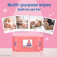 Johnson's Baby Wet Wipes | 216 Wipes | Alcohol & Soap Free | Prevents Rashes & Redness | with 3X Moisturising Lotion | As Mild as Pure Water | Enriched with Glycerin |