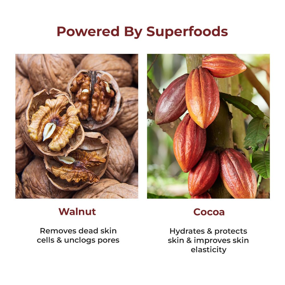 Naturali Exfoliating Face Scrub With Walnut & Cocoa | Deeply Hydrates Skin | Nourishes Dry Skin | Paraben & Mineral Oil Free | 100g