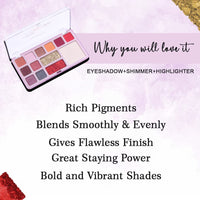 Seven Seas Color Obsession Eyeshadow 13 Colors Glitter With Shimmer Look (Natural)