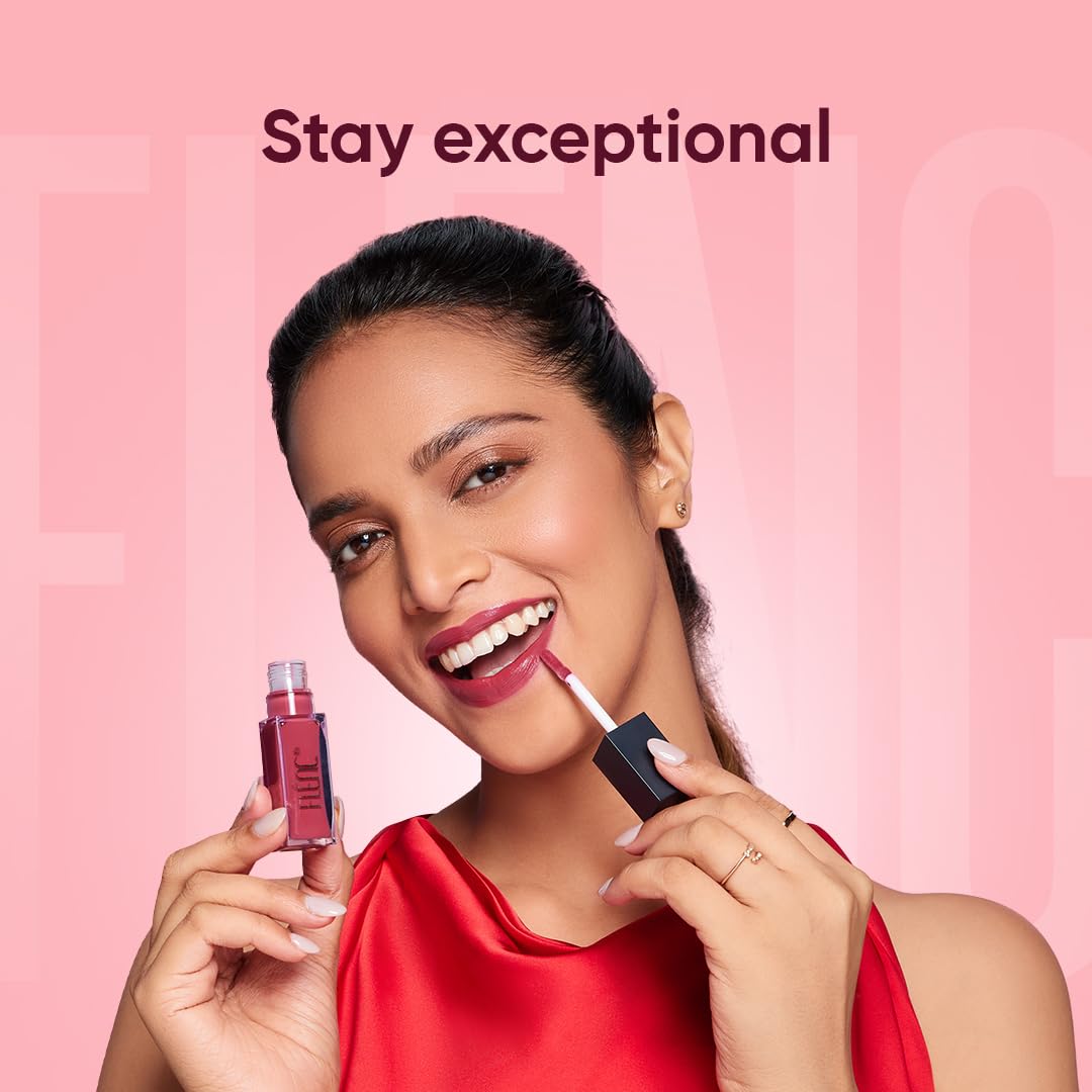 FLENC Ritzy Liquid Glossy Lipstick For Women, 12 Hrs Long Lasting Liquid Lipstick With Intense Pigment, Waterproof, & Smudge Proof Lipstick Formula In New Wine Colour, 10 Ml-ROME 4075C
