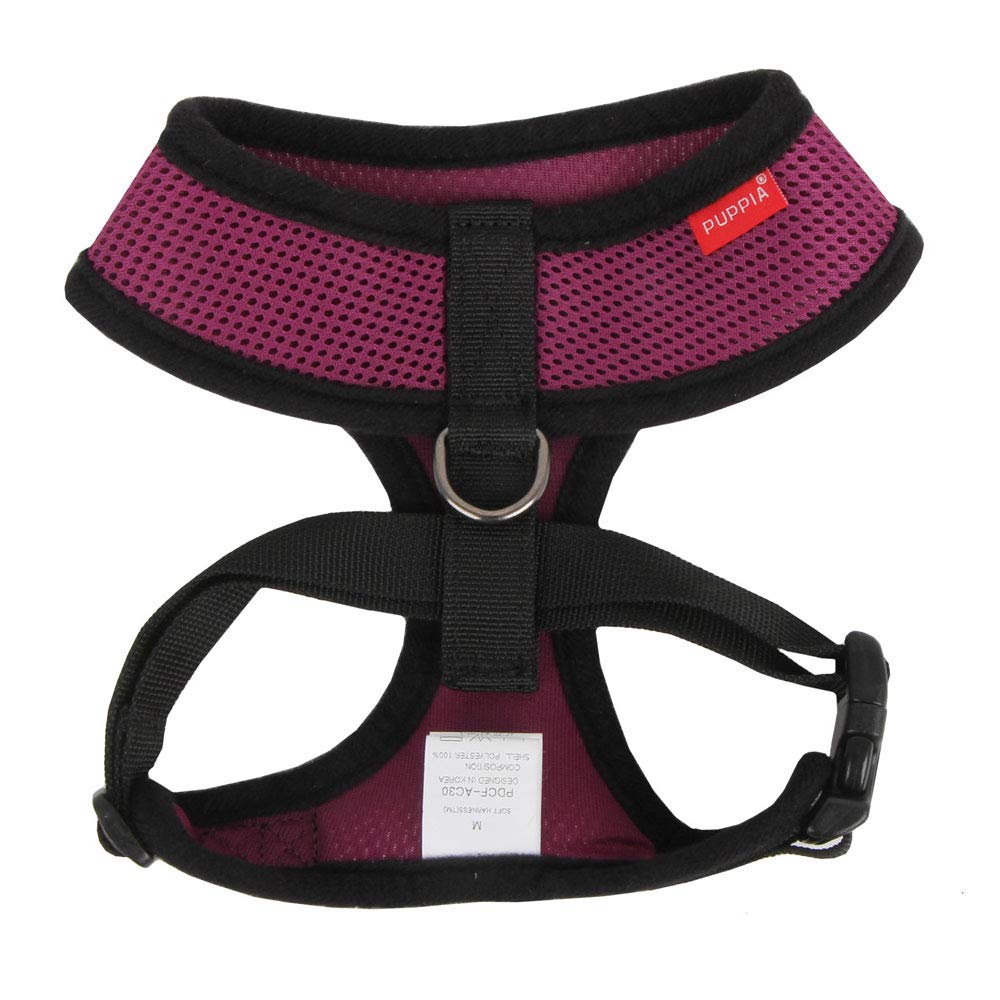 Puppia Soft Dog Harness No Choke Over-The-Head Triple Layered Breathable Mesh Adjustable Chest Belt and Quick-Release Buckle, Purple, XX-Large