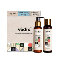 Vedix Ayurvedic Hair Care Combo Pack, Customized Hair Oil and Dry Shampoo for Dry Hair with Normal-Oily Scalp & Straight Hair - 200 ml