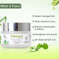 Fixderma Cleovera Cica Cream for Face with Gotu Kola, Aloevera, Vitamin A & E | Damage Skin Repair Face Cream | Suitable for Sensitive, Dry & Damaged Skin - 50g