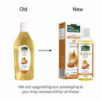 INDUS VALLEY Bio Organic Cold Pressed Almond Oil for Soft & Shiny Hair, Glowing Skin, Hair Damage Protection, Pure Roghan Badam Oil(Tail) for Baby Massage - 100ml