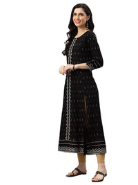 Yash Gallery Women's  Rayon Geometric Printed Anarkali Kurta for Women