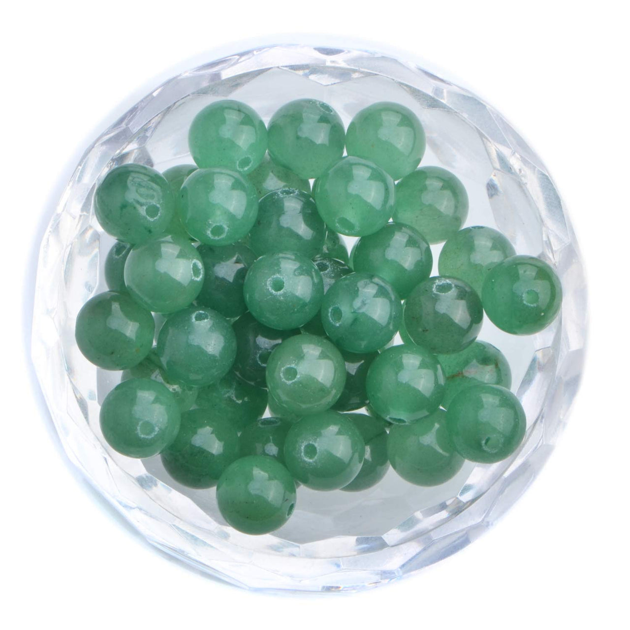 100Pcs Natural Crystal Beads Stone Gemstone Round Loose Energy Healing Beads with Free Crystal Stretch Cord for Jewelry Making (Green Aventurine, 8MM) Green Aventurine