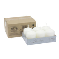 Stonebriar 3 Pack Tall 3 x 6 Inch 65 Hour Long Burning Unscented White Wax Pillar Candles 3x6 3.0