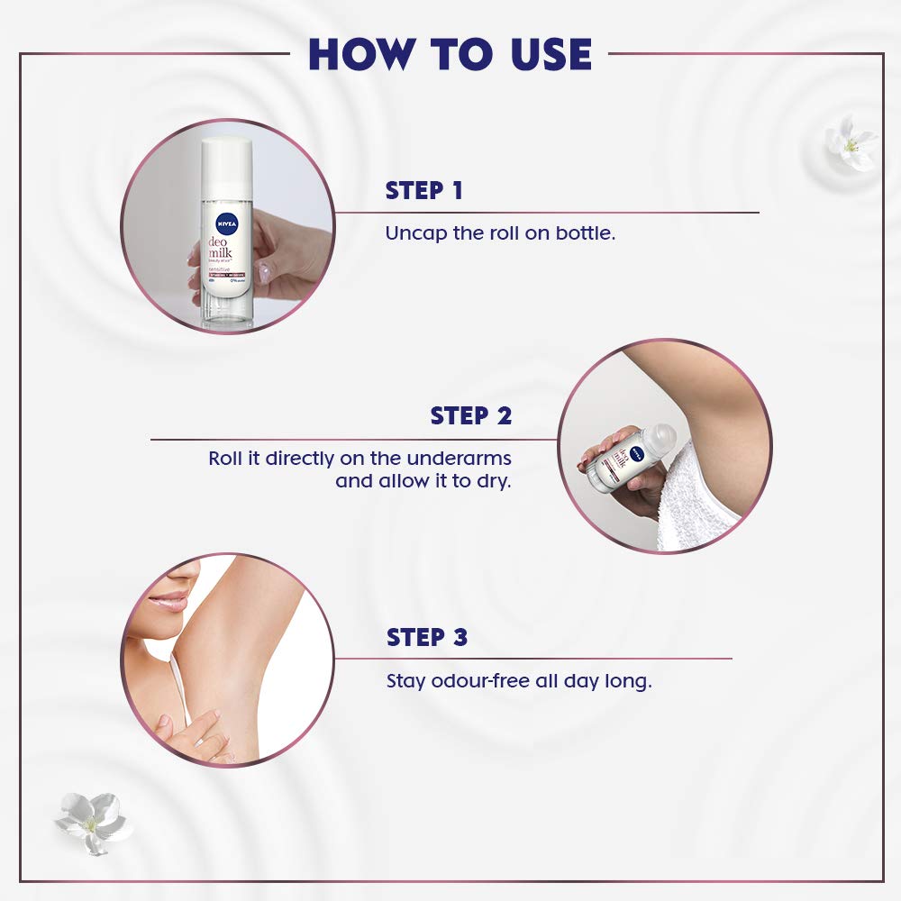 Nivea Deodorant, Deo Milk Sensitive Roll On For Women, 40 ml