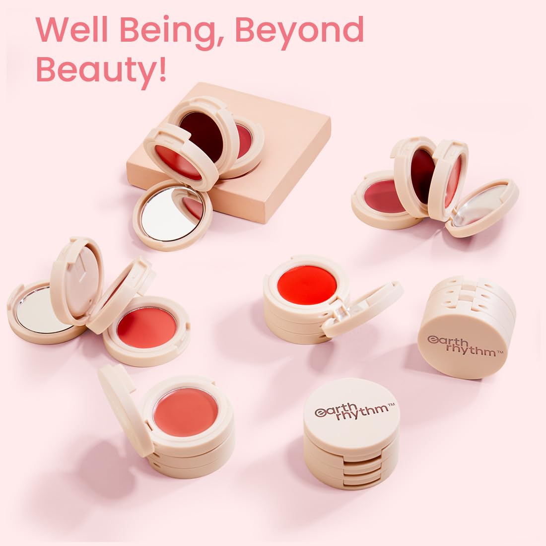 Earth Rhythm Silk Set Go 3-in-1 Lip & Cheek Tint, Long Lasting Flawless Finish, Super Hydrating, Travel Friendly (Satin Nude)