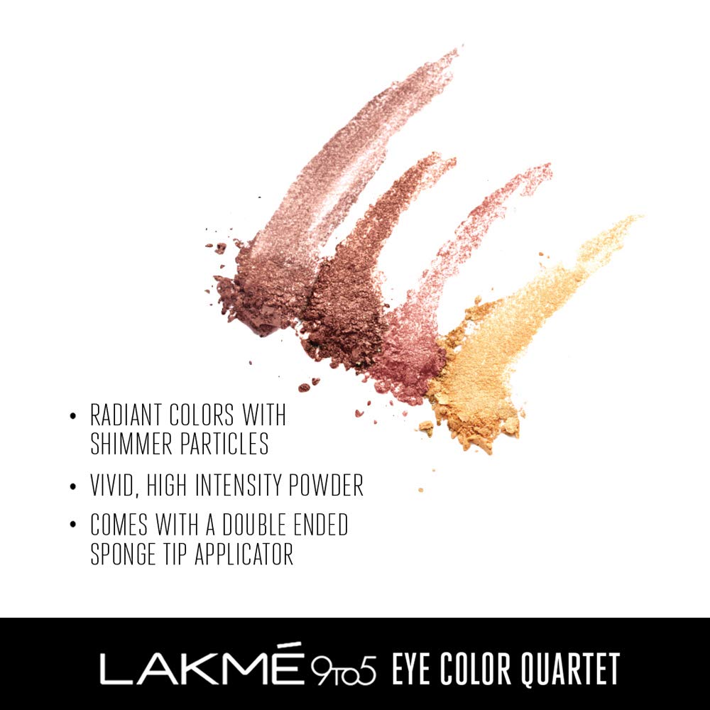 Lakmé 9 to 5 Eye Color Quartet Eye Shadow, Desert Rose, 7g
