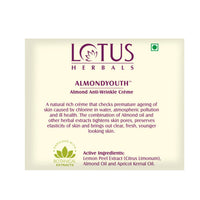 Lotus Herbals Almondyouth Almond Anti-Wrinkle Cream, 50g x Pack of 2