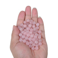 Bymitel 140Pcs Natural Crystal Beads Stone Gemstone Round Energy Healing Loose Beads with Stretch Cord for Jewelry Making Bracelets Anklets (Rose Quartz, 8mm 140pcs) Rose Quartz