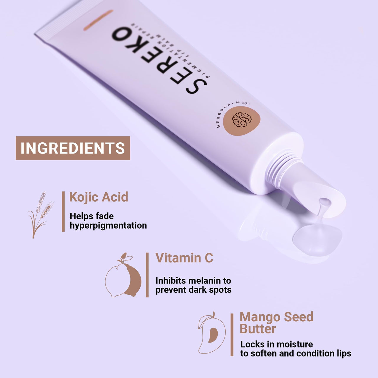 Sereko Pigmentation Repair Lip Balm for Dark Lips With Kojic Acid, Vitamin C & Mango Seed Butter | Brightens Dark & Discoloration Lips, 24H Hydration, Lock Moisture | For Women & Men | Affogato - 8gm