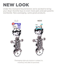 Charming Pet Outward Hound Ropes-A-Go-Go Cow Interactive Plush Squeaky Dog Tug Toy One-Size White and black