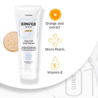 Dermafique Vitality Flash Facial Cleanser – 100ml, Orange Zest Extract Removes Sebum (Oil), Face Wash with Micro Pearls Exfoliator | Soap, Paraben & Alcohol Free | Dermatologist Tested