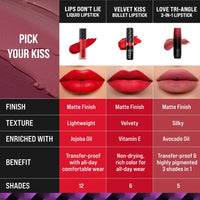 Staze 9To9 Triple Kiss Duo 3 In 1 Matte Lipstick|Truffle Blush + Scarlet Whisper|12 Hrs Long Lasting Transfer-Proof|Non-Drying Formula With Intense Color Payoff|Lightweight & Comfortable|7.6 G