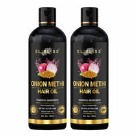 Elibliss Onion Methi Hair Oil for Hair Growth & Hair Fall Control, Enriched with Fenugreek, Red Onion & Natural Oils, Strengthens Roots, Reduces Breakage, Adds Shine, Promotes Healthy Scalp – 100ml