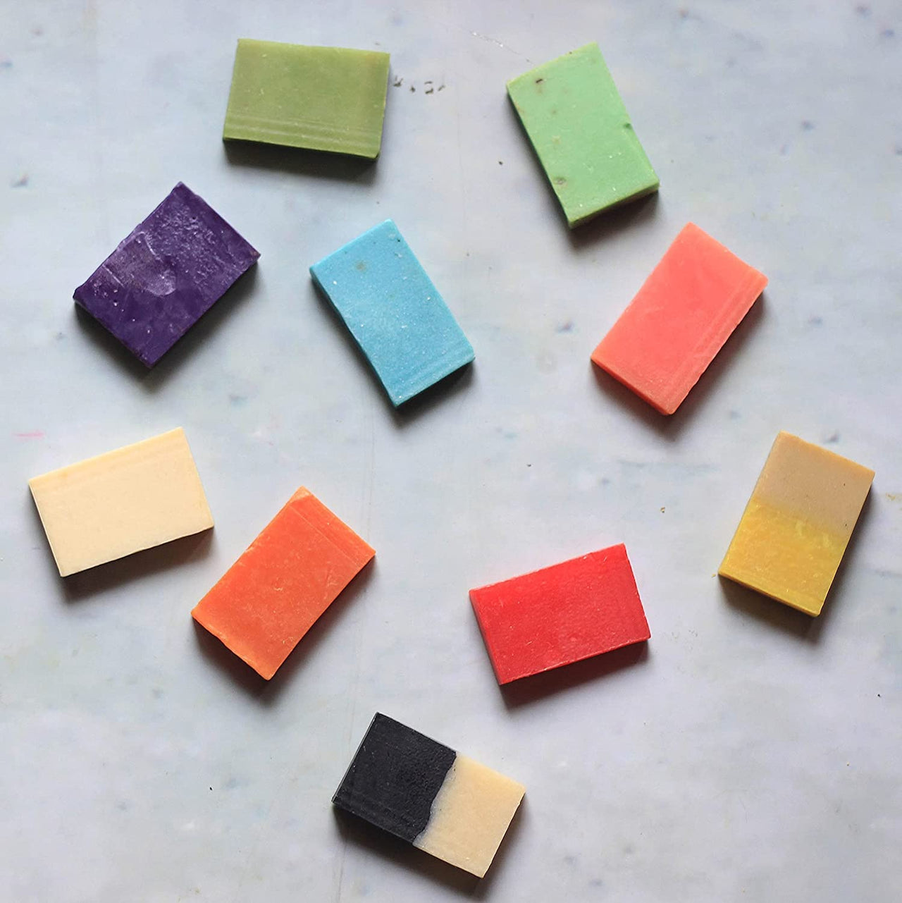 Soulflower Organic Soap Sampler Pack | Men & Women for Brightening, Refreshing, Exfoliating |100% Natural, Handmade, Pure, Vitamin E | Set of 10 (30g Each)