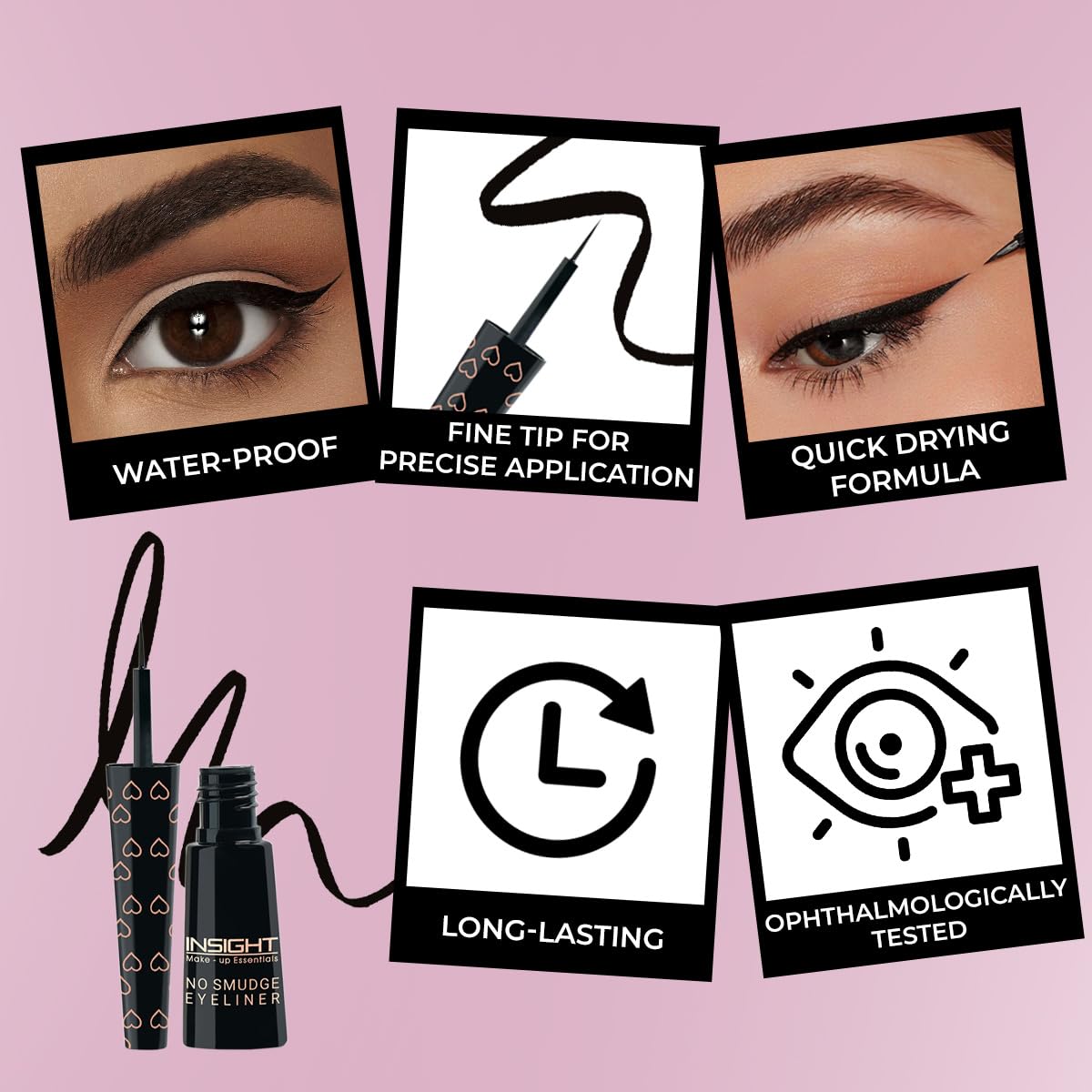 Insight Cosmetics No Smudge Eyeliner| Intense Matte Finish | Quick Drying |Smooth Application | Waterproof | Smudgeproof,(EL-53)