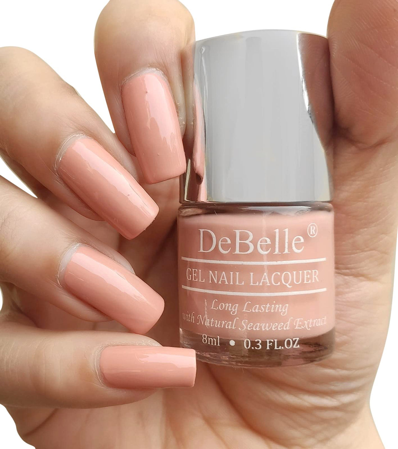 Debelle Gel Nail Polish Salmon Ballerina (Dusty Nude Nail Paint)|Non Uv - Glossy Finish |Chip Resistant | Seaweed Enriched Formula| Long Lasting|Cruelty And Toxic Free| 8Ml