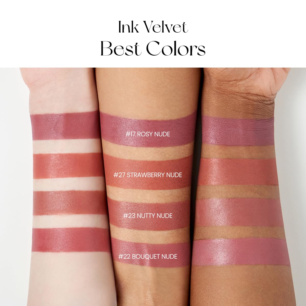 Peripera Ink the Velvet Lip Tint | High Pigment Color, Longwear, Weightless, Not Animal Tested, Gluten-Free, Paraben-Free (022 BOUQUET NUDE)