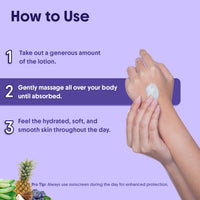 Aravi Organic 10% AHA + 1% BHA Body Lotion For Exfoliation - Treats Strawberry Legs & Bumpy Skin With Ceramide - Skin Britheninig Lotion With Niacinamide and Shea Butter - 200 ml