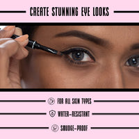 Dazller Eterna Eye Sensation Gel Eyeliner|Water-proof|Smudge-proof|Infused Herbal Extracts - Chamomile & Calendula|Flat Brush|Deep Matte Black|3g