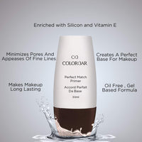 Colorbar New Perfect Match Primer, 30ml & Colorbar Cosmetics Flawless Finish Primer, Transparent, 30 ml