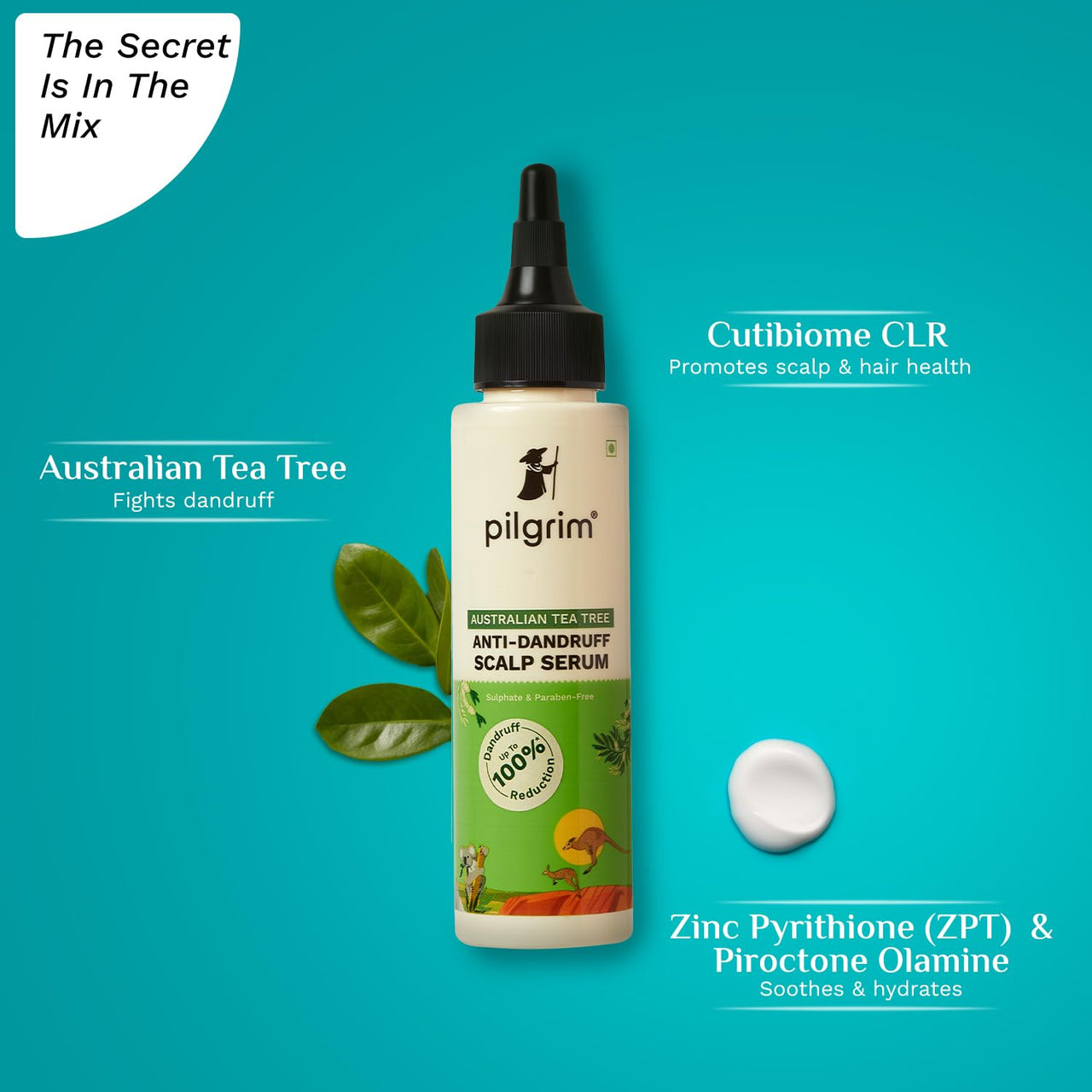 Pilgrim Australian Tea Tree Anti-Dandruff Scalp Serum 100ml | Pre-Shampoo Treatment for Itchy Scalp | Fights Dandruff & Reduces Inflammation | For Women & Men
