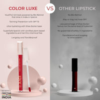 Juice Red Addict - M03 Kiss Sensation Lipstick & Plum Tart - M14 Color Luxe Liquid Lipstick with Goodness of Bio Retinol, & SPF 15 UV Protection