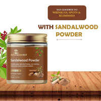 Veda Harvest Sandalwood Powder 300gm for Glowing skin,De Tan, Oil Control, Fades Acne Scars & Ageing Marks | Chandan Powder | Sandalwood powder for face pack |