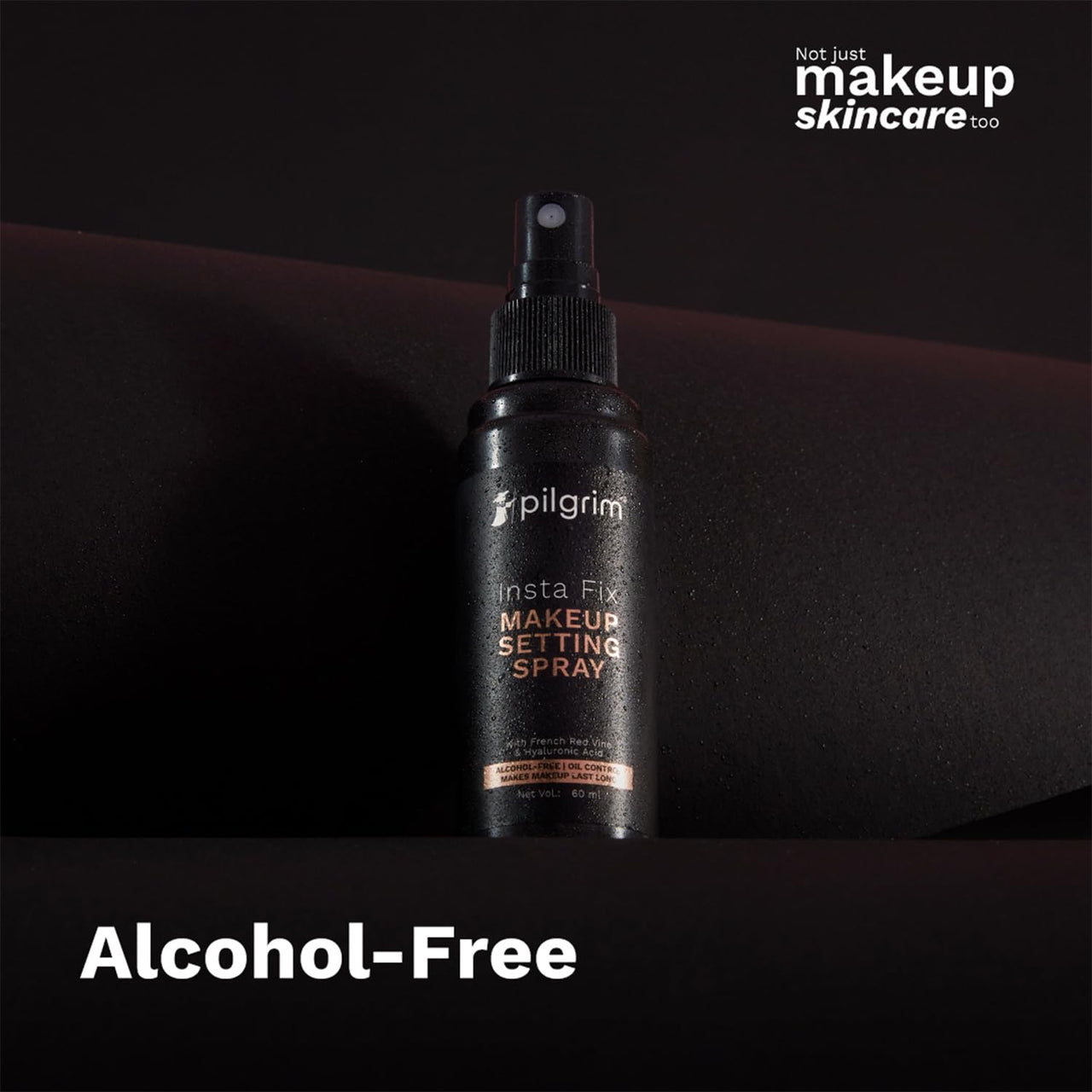 Pilgrim Insta Fix Makeup Setting Spray 60ml | With Hyaluronic Acid & French Red Vine | Setting spray for makeup | Long Lasting | Makeup Fixer | Natural Finish | Oil control Formula & Shine free look.