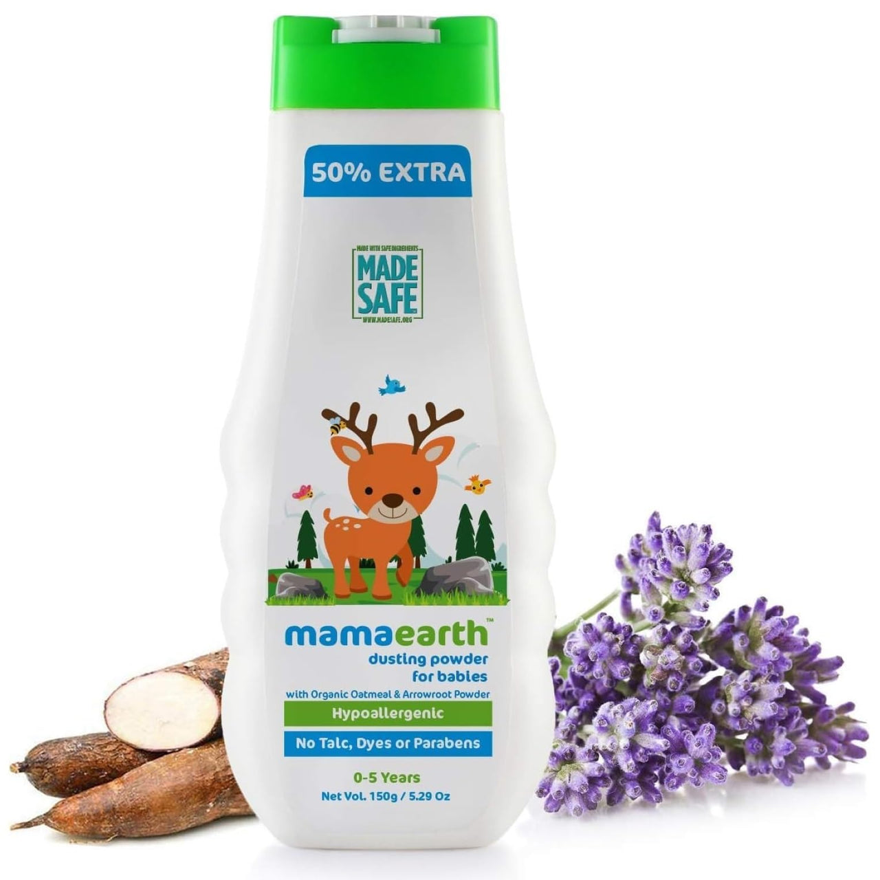 Mamaearth dusting powder with organic oatmeal & arrowroot powder for Babies, 150g