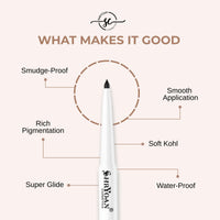 Shryoan Black Revolving Kajal | Intense Matte Finish for Lasting Definition | Waterproof & Smudge Proof Kajal | High Pigment | Super Glide