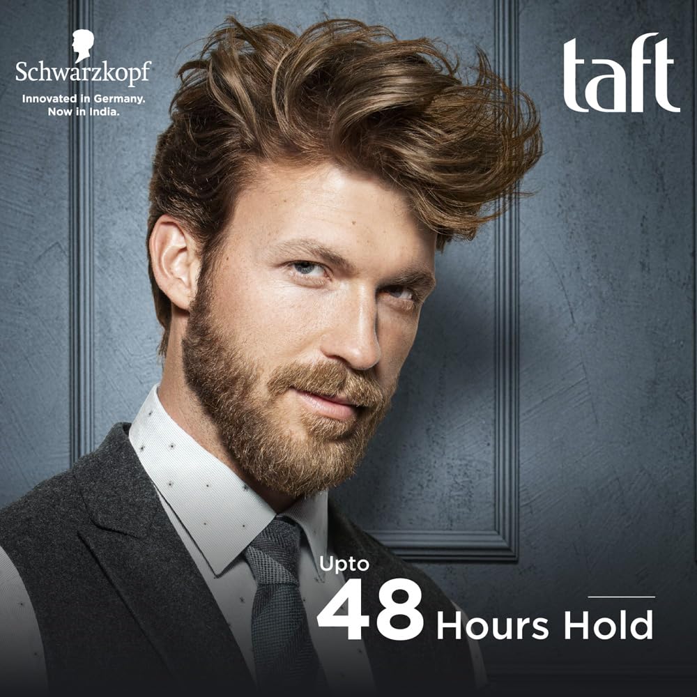 Schwarzkopf TAFT Power Hair Wax For Luminous Shine And Glossy Hair, Hold 5 Lasts 48 Hours, Easy to Wash Out With No Stickiness, For All Hair Types, No Greasy Residue - 75ML