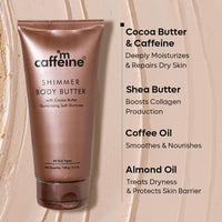 mCaffeine Shimmer Body Polishing Kit for women and men| Shimmer Body Scrub with Coffee & Shimmer Body Butter with Cocoa Butter | For Illuminizing Soft Shimmer & Glowing Skin for men and women