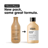 L'OREAL PROFESSIONNEL PARIS Absolut Repair Shampoo With Protein And Gold Quinoa For Dry And Damaged Hair, Serie Expert, 300Ml & Xtenso Care Serum 50 Ml, For Straightened Hair