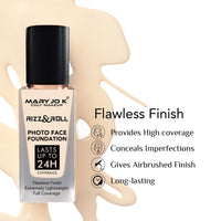 Mary Jo K Photo Face Foundation, 24H Coverage, Pure Brightening Serum, 30ml, Shade 06