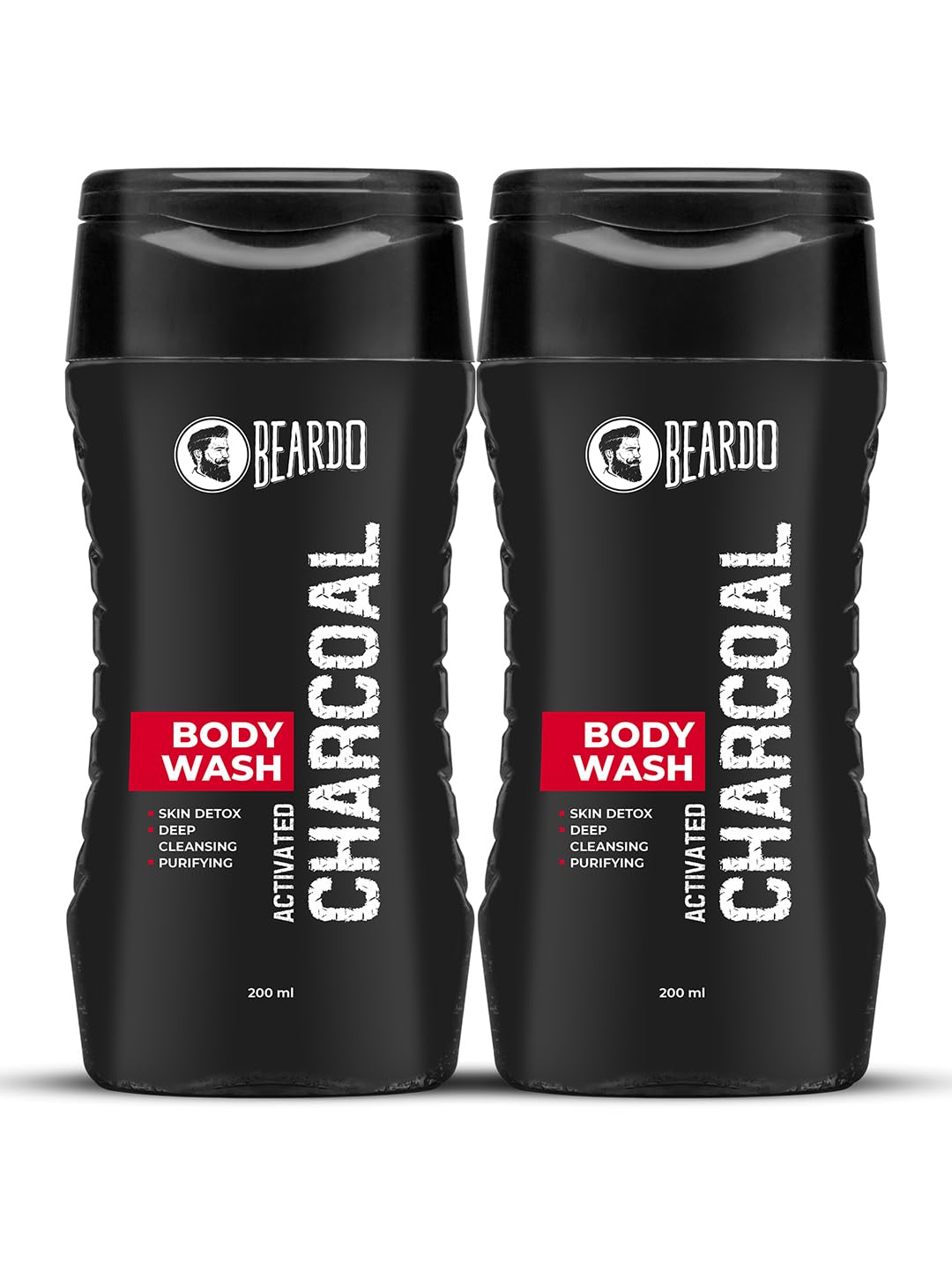 Beardo Activated Charcoal Anti-Pollution Body Wash, 200ml (Pack of 2) | Deep Pore Cleaning | Removes Dirt & Impurities | Acne Control | Oil Control | For Men
