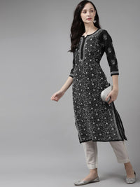 Ada Hand Embroidered Lucknowi Chikankari Cotton Kurta Kurti for Women A411165