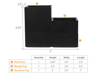 Bostitch Office Konnect Desk Organizer Accessory Tray & Storage Cup Bundle, Stacks for Desktop Storage, Black Storage Cup Kit